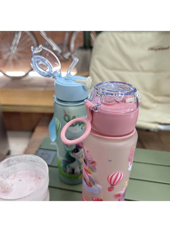 700ml Portable Outdoor Student Water Cup - Anti-Fall, High Temperature Resistant, Sealable - Cute and Durable PC Material Water Bottle - Image 3