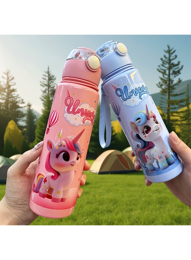 700ml Portable Outdoor Student Water Cup - Anti-Fall, High Temperature Resistant, Sealable - Cute and Durable PC Material Water Bottle - Image 2