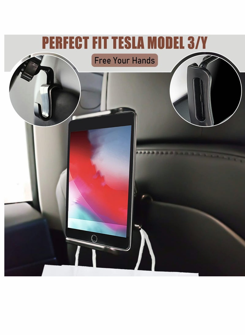 KASTWAVE Cell Phone Tablet Car Mount Holder Compatible with 2016 2022 Tesla Model 3 Model Y Headrest Mount Back Seat Cellphone Tablet Stand Cradle Tesla Model 3 Y Accessories Upgrade  - Image 5