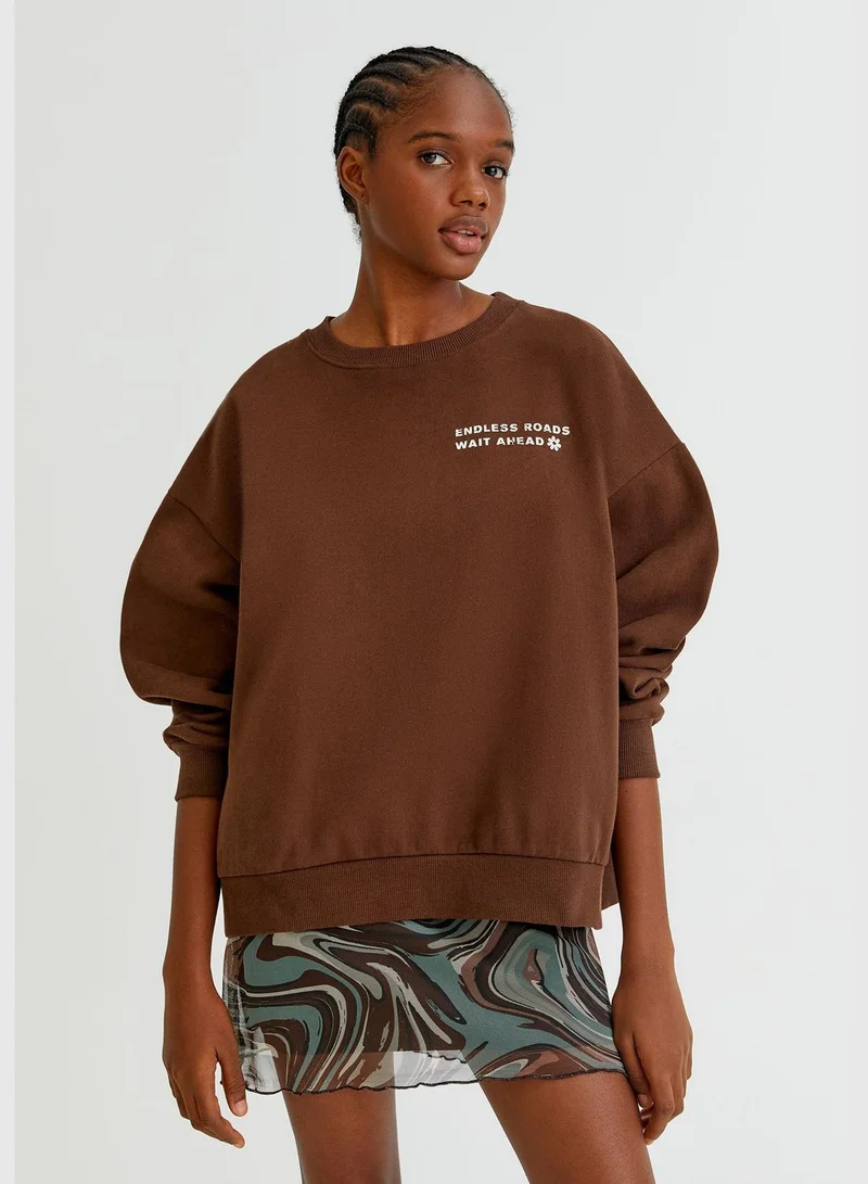 PULL&BEAR Sweatshirt with back graphic
