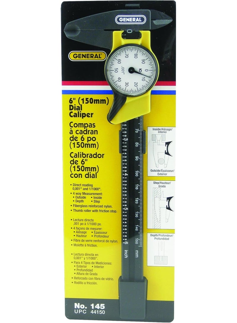 General Tools 145 6-Inch Plastic Dial Caliper, Thousandths Reading - Image 2