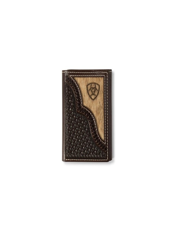 ARIAT Men's Brindled Calf Hair Leather Trifold Wallet - Image 1