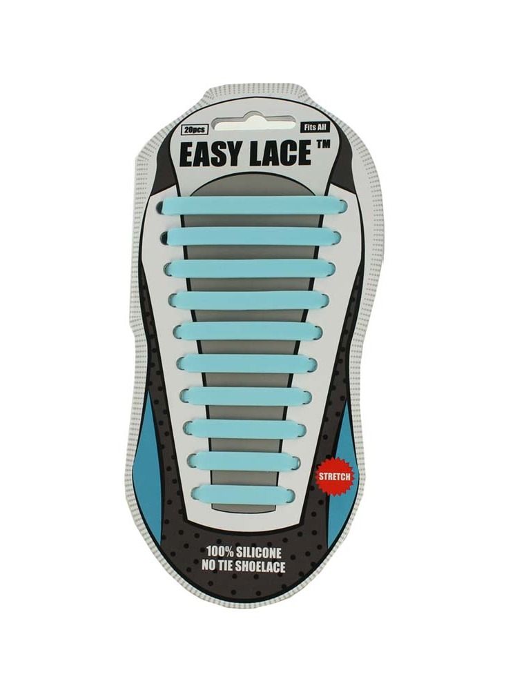 Easy Lace Silicone Shoelaces Flat Sky Blue