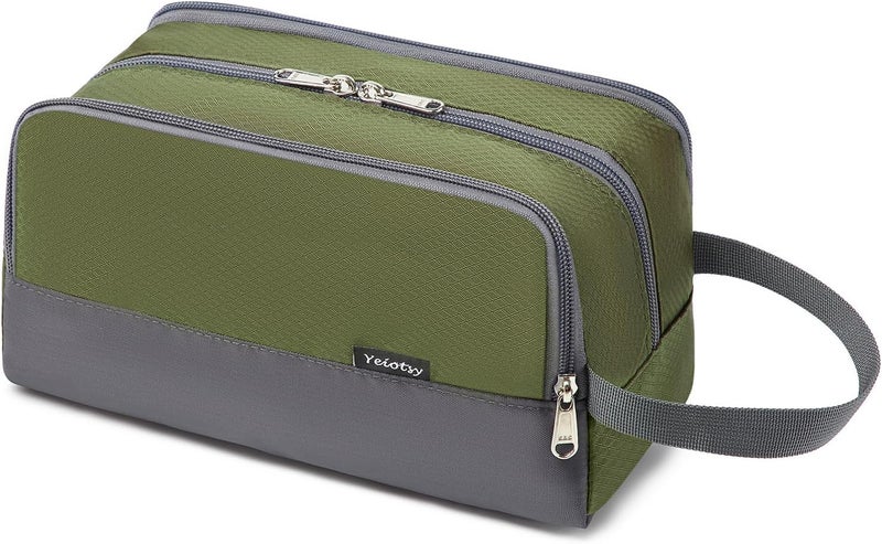 Yeiotsy Toiletry Bag, Light Mesh Travel Toiletry Organizer for Weekend Trip Gym Bag Mens Shaving Kit Bag (Army Green) - Image 1