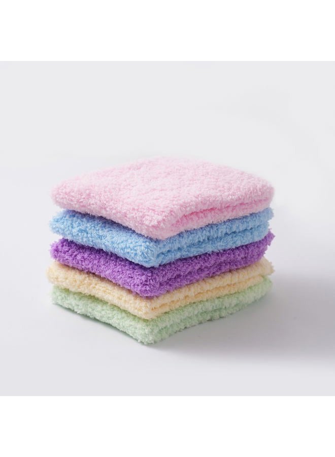 ARBINSON Fuzzy Socks for Women, Cozy Warm Fluffy Socks Comfy Thick Microfiber Plush Winter Home Slipper Socks Gifts for Women, 5 Pairs Solid Color Style a, 5-10 - Image 3