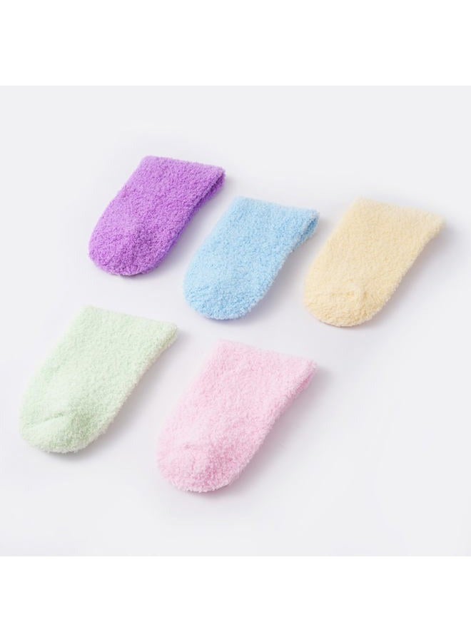 ARBINSON Fuzzy Socks for Women, Cozy Warm Fluffy Socks Comfy Thick Microfiber Plush Winter Home Slipper Socks Gifts for Women, 5 Pairs Solid Color Style a, 5-10 - Image 2