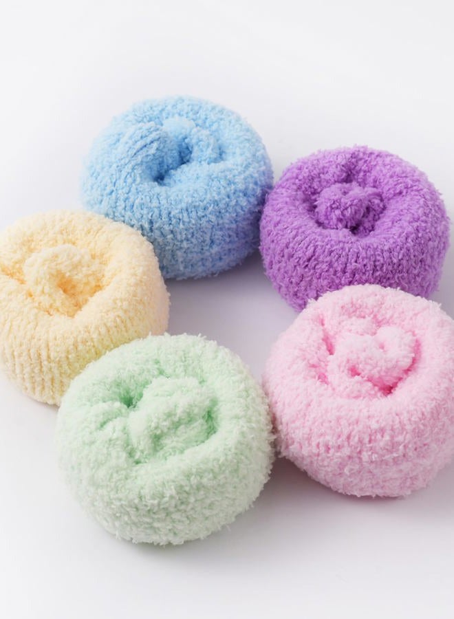 ARBINSON Fuzzy Socks for Women, Cozy Warm Fluffy Socks Comfy Thick Microfiber Plush Winter Home Slipper Socks Gifts for Women, 5 Pairs Solid Color Style a, 5-10 - Image 5