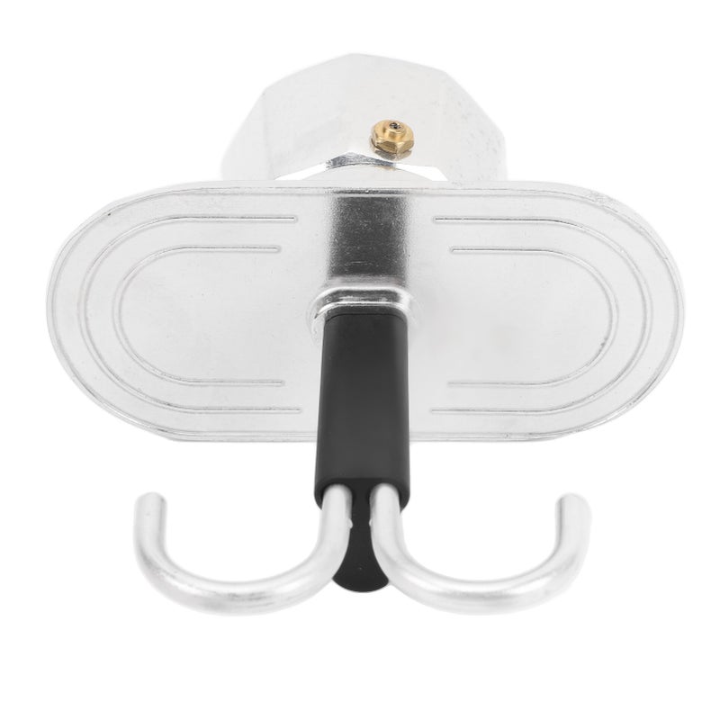 Double Head Coffee Pot 100ml Aluminum Alloy DIY Mini Italian Double Head Stovetop Coffee Maker for Home Cafe Decagon Base - Image 4