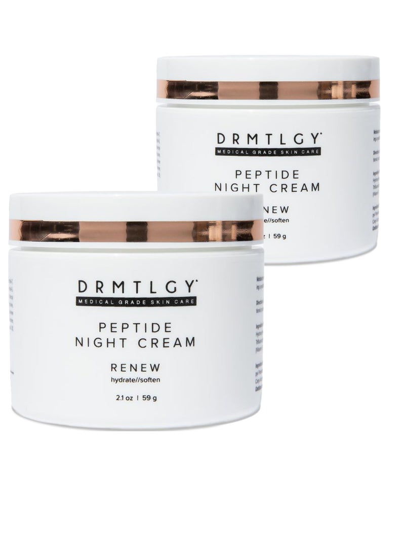DRMTLGY DRMTLGY Peptide Night Cream Face Moisturizer. Fragrance Free and Oil Free Hydrating Facial Moisturizer for All Skin Types. 2.1 oz, 2 pack  - Image 1
