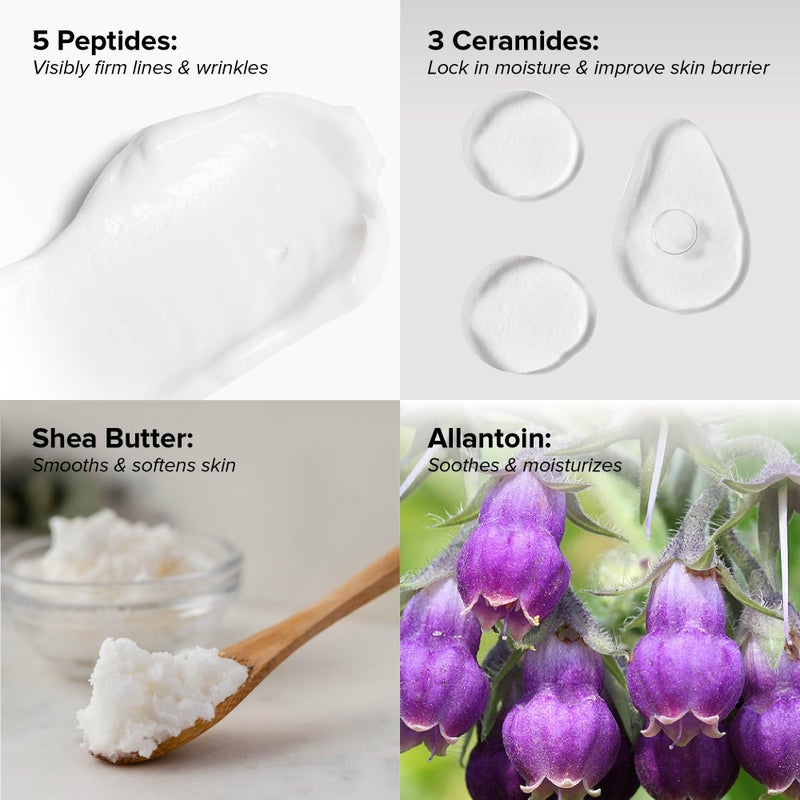 DRMTLGY Peptide Night Cream Face Moisturizer. Fragrance Free and Oil Free Hydrating Facial Moisturizer for All Skin Types. 2.1 oz, 2 pack - Image 3