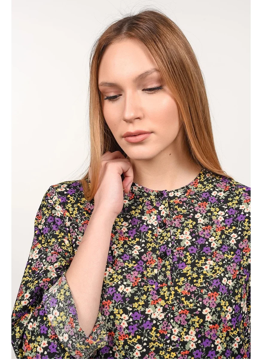 Alexander Gardi Long Sleeve Patterned Dress with Placket Collar (B21-702000)