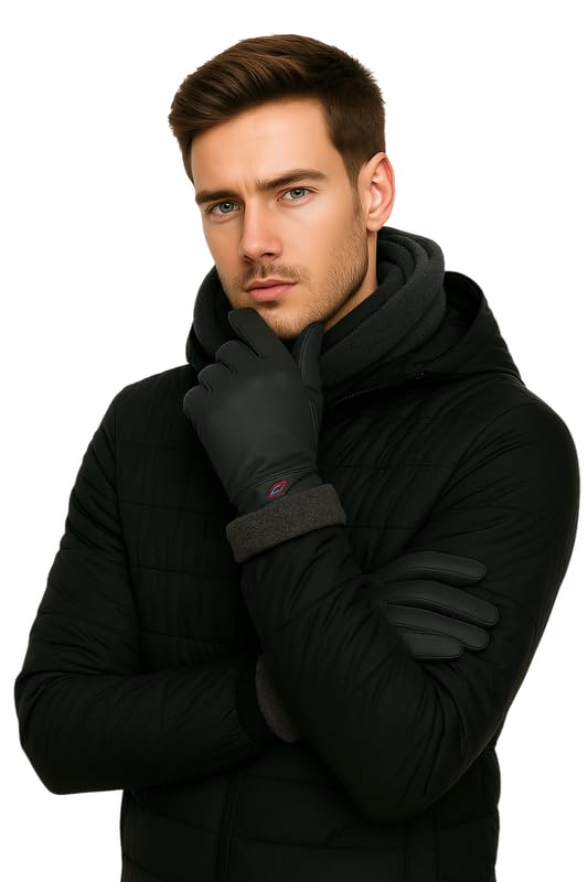 Krystle Men's Winter Gloves – Stylish & Warm with Sport Performance Style Gloves (Grey) - Image 3