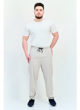 RBX Men Sportswear Fit Brand Logo Training Track Pants, Stone  - Image 4