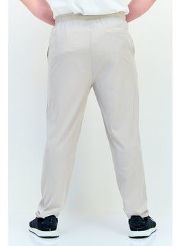 RBX Men Sportswear Fit Brand Logo Training Track Pants, Stone  - Image 3