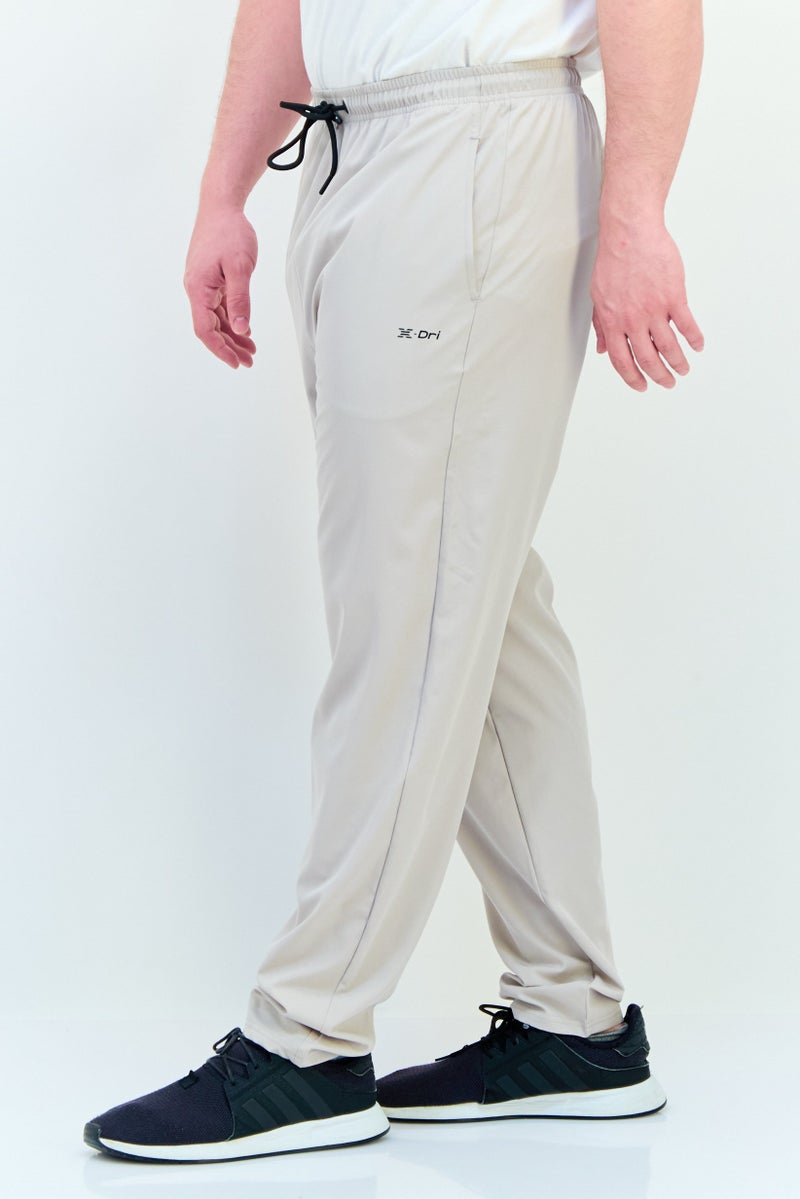 RBX Men Sportswear Fit Brand Logo Training Track Pants, Stone  - Image 2