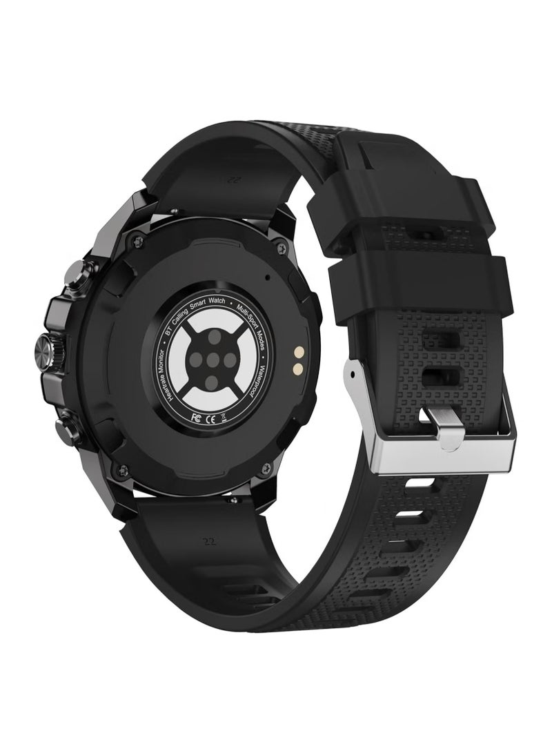 SWISS MILITARY Swiss Military DOM5 Smartwatch | AMOLED Screen, Voice Calls, Multilingual Interface, SpO2 & Heart Rate Monitor, IP68 Rated - Black  - Image 2