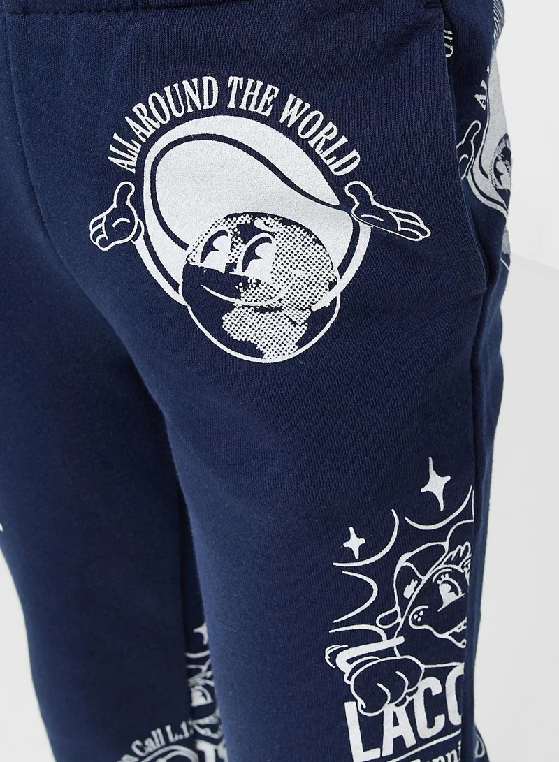 LACOSTE Kids Printed Sweatpants