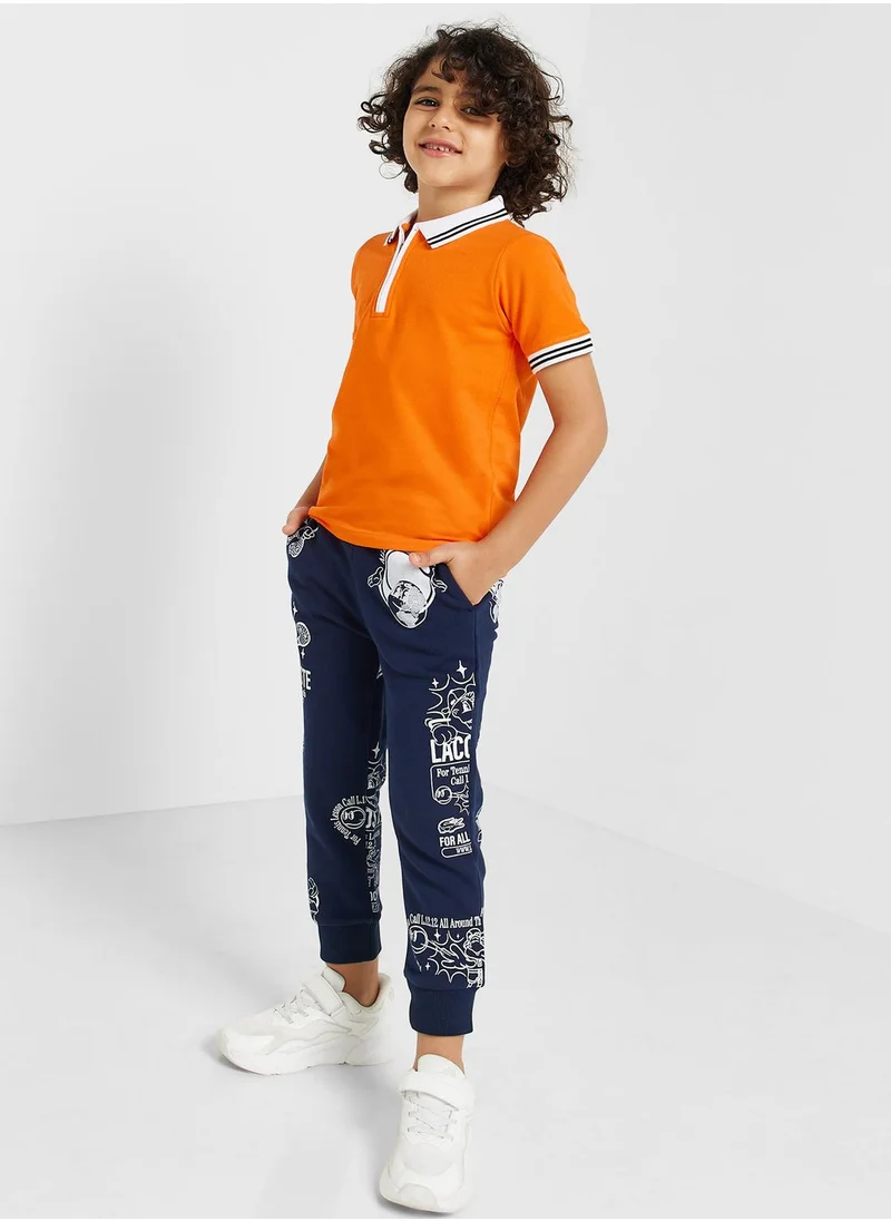 LACOSTE Kids Printed Sweatpants