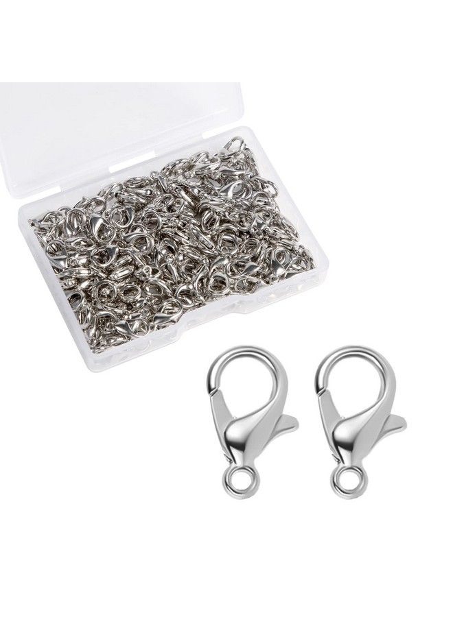 KINBOM 150Pcs Silver Lobster Claw Clasps 12Mm Alloy Lobster Clasp For Jewelry Making Bracelet Connectors For Bracelet Necklace Jewelry Making Findings - Image 2
