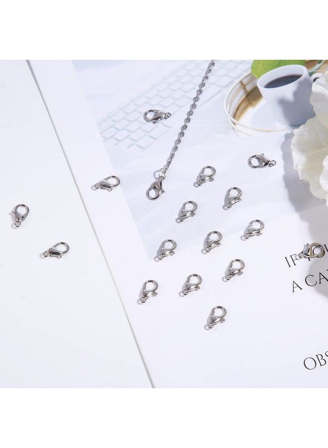 KINBOM 150Pcs Silver Lobster Claw Clasps 12Mm Alloy Lobster Clasp For Jewelry Making Bracelet Connectors For Bracelet Necklace Jewelry Making Findings - Image 4