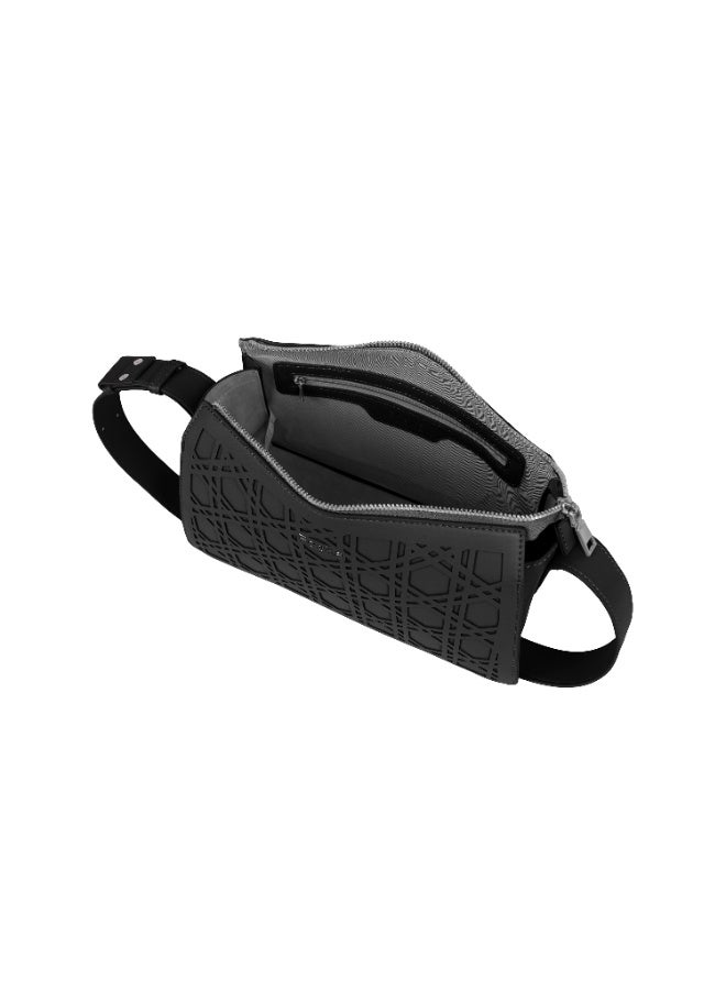 فوسكا شنطة Foska كتف وهاند باج (Top Handle) نسائية  – تصميم هيكلي كلاسيكي لون أسود – مقاس 28x18.5 سم - Image 5