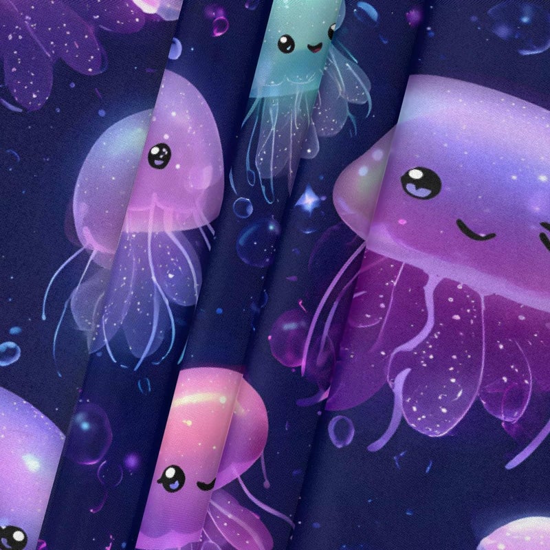 Purple Jellyfish Animals Square Fitted Tablecloth Waterproof Elastic Card Table Cover Stretch Wipeable Polyester Square Table Protector for Dining Kitchen Home Outdoor Picnic Decor,34x34inch - Image 2