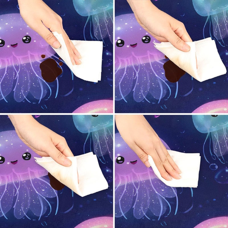 Purple Jellyfish Animals Square Fitted Tablecloth Waterproof Elastic Card Table Cover Stretch Wipeable Polyester Square Table Protector for Dining Kitchen Home Outdoor Picnic Decor,34x34inch - Image 5