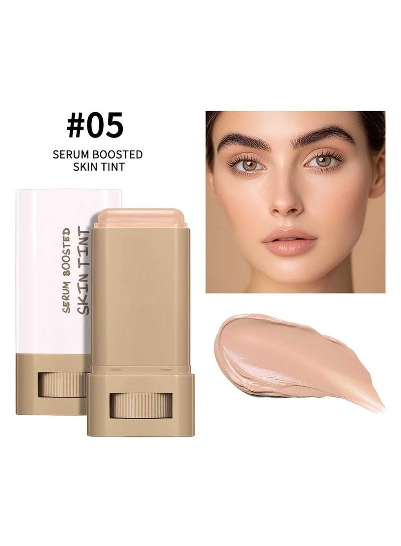 lakerain Beauty Balm Serum Boosted Skin Tint, Solid Tinted Moisturizing Serum Foundation Stick, Buildable Medium-to-Full Coverage Contour Stick for Face Makeup - Image 2