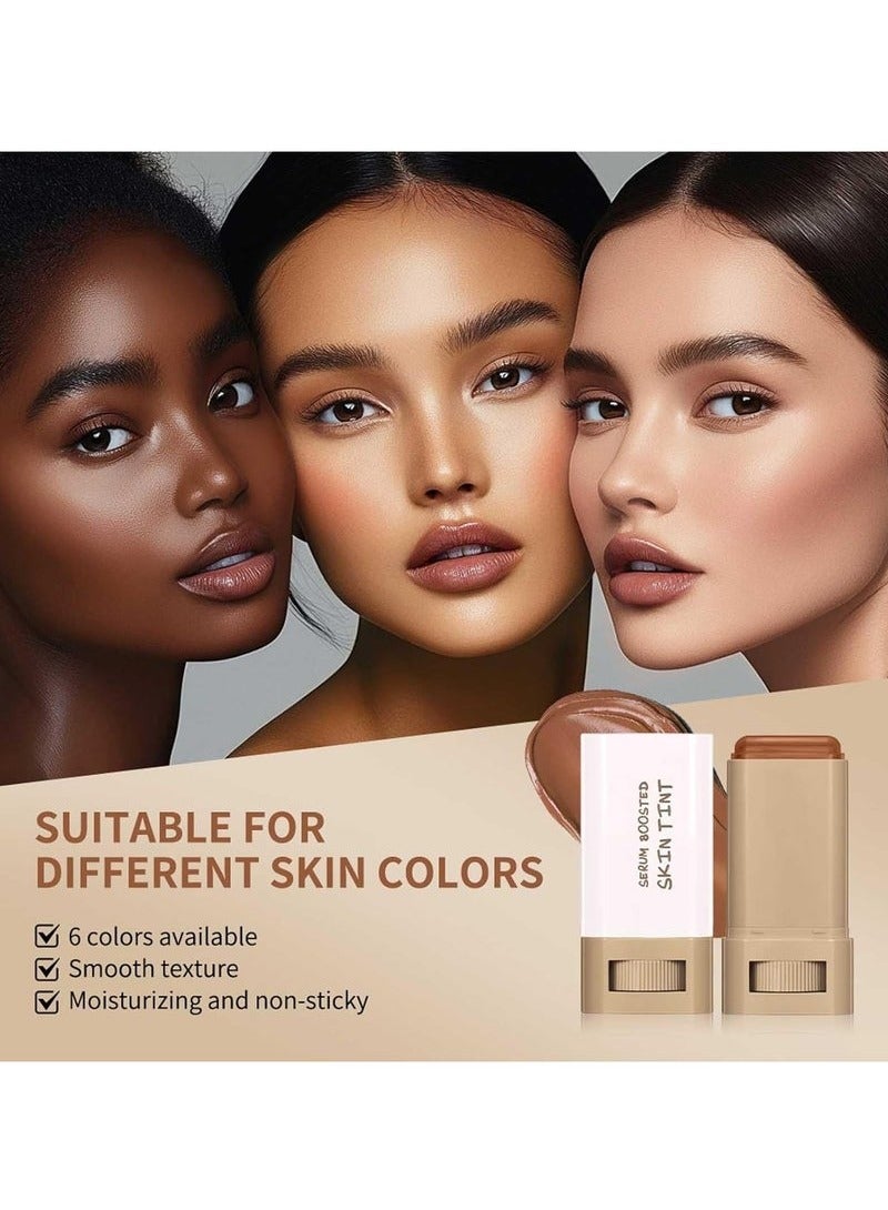 lakerain Beauty Balm Serum Boosted Skin Tint, Solid Tinted Moisturizing Serum Foundation Stick, Buildable Medium-to-Full Coverage Contour Stick for Face Makeup - Image 3