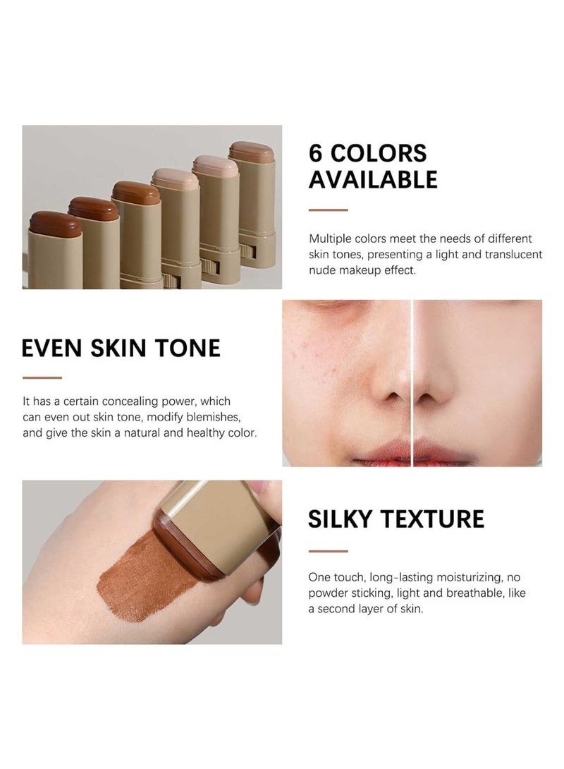 lakerain Beauty Balm Serum Boosted Skin Tint, Solid Tinted Moisturizing Serum Foundation Stick, Buildable Medium-to-Full Coverage Contour Stick for Face Makeup - Image 4