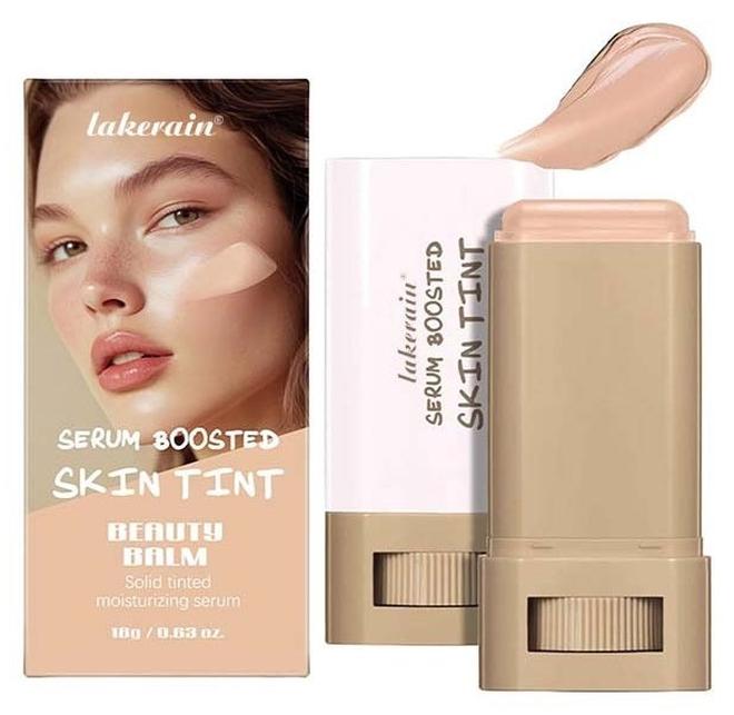 lakerain Beauty Balm Serum Boosted Skin Tint, Solid Tinted Moisturizing Serum Foundation Stick, Buildable Medium-to-Full Coverage Contour Stick for Face Makeup - Image 1