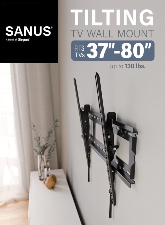 Sanus Universal Low Profile Tilt TV Wall Mount for 37" - 80" LED, LCD & Plasma TVs, Eliminates Glare with 10º of Tilt & Post-Install Adjustments - 3 Step Install - Safety Certified - MLT14-B1 - Image 2