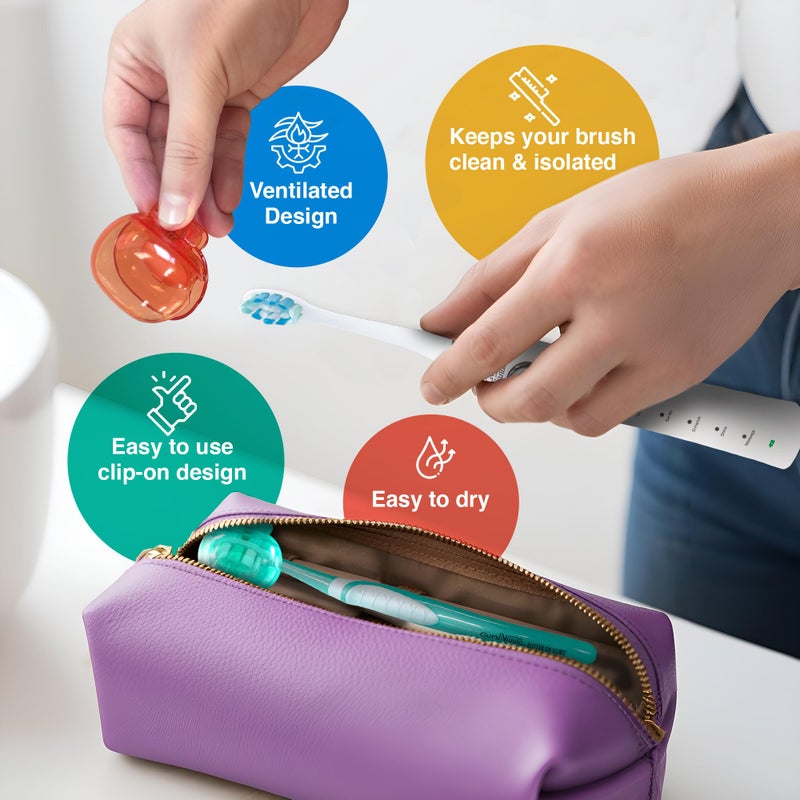 GuruNanda Brush Pods - Toothbrush Cover for Manual & Electric Toothbrush, Keeps Toothbrush Fresh & Clean, Travel Accessories with Natural Essential Oil Vapors, 1 Pack - Image 5