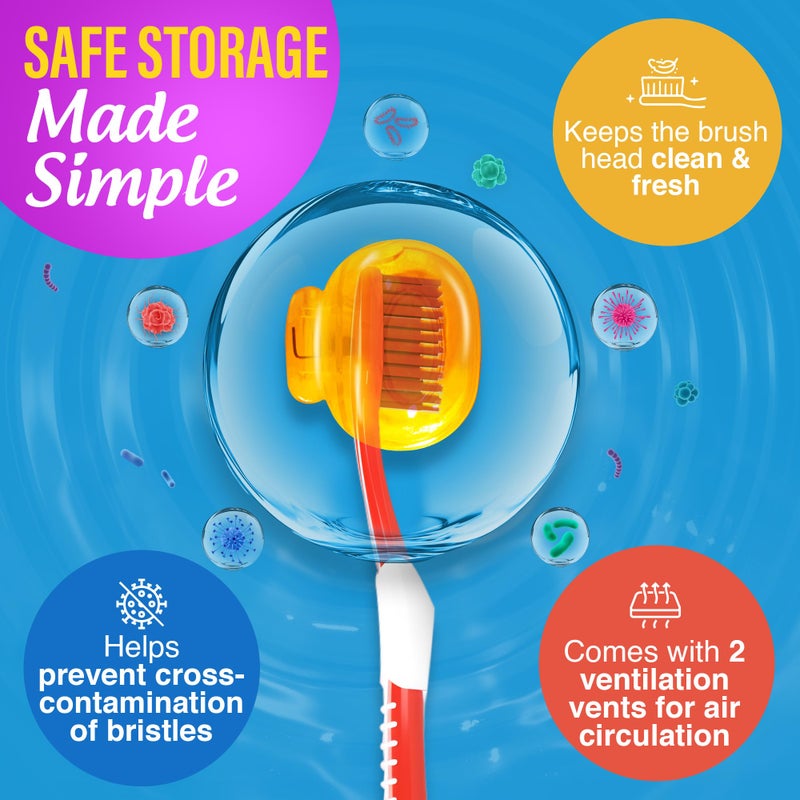 GuruNanda Brush Pods - Toothbrush Cover for Manual & Electric Toothbrush, Keeps Toothbrush Fresh & Clean, Travel Accessories with Natural Essential Oil Vapors, 1 Pack - Image 3