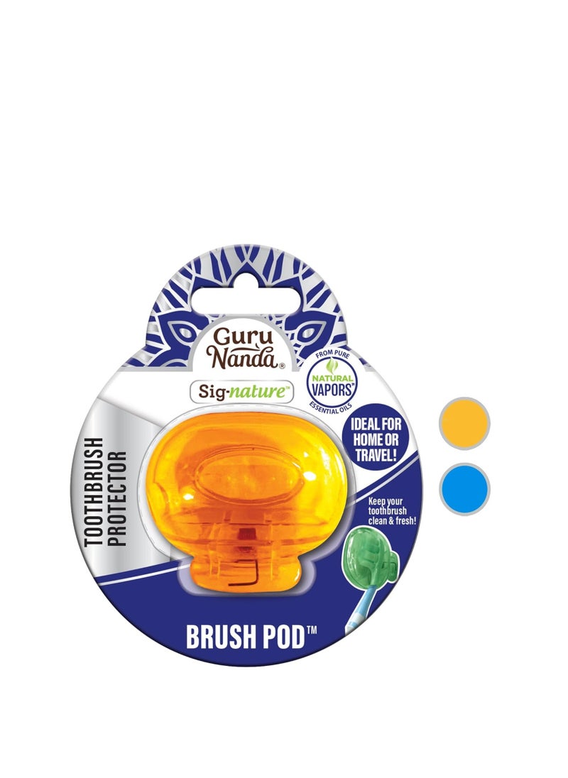 GuruNanda - GuruNanda Brush Pods (1 Pack) - Toothbrush Head Cover for Manual & Electric Brushes - Clip-On Plastic Toothbrush Protector with Natural Essential Oil Vapors - Colors Varies, 13-33-001-08388-24 - Image 1
