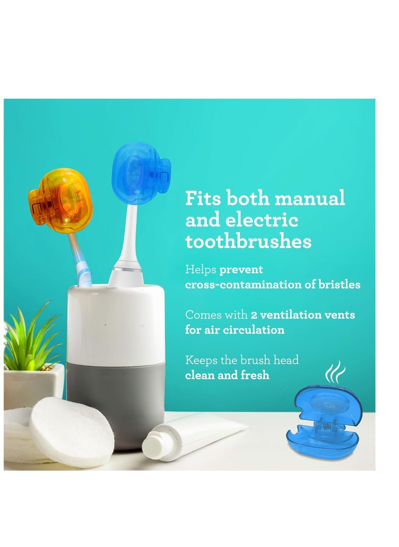 GuruNanda - GuruNanda Brush Pods (1 Pack) - Toothbrush Head Cover for Manual & Electric Brushes - Clip-On Plastic Toothbrush Protector with Natural Essential Oil Vapors - Colors Varies, 13-33-001-08388-24 - Image 1