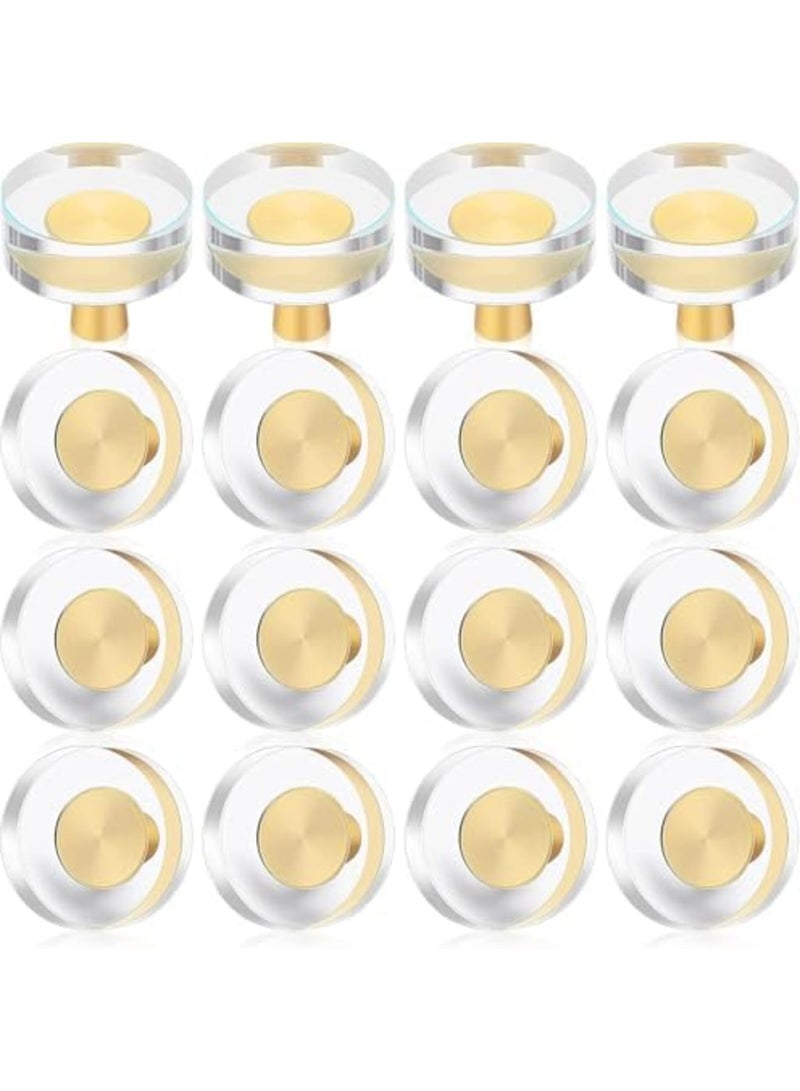 Barakah Glass Cabinet Knobs, Crystal Cabinet Pulls, Gold Brass Drawer Pull for Dresser, Furniture, Kitchen, Cupboard Hardware, Round Style, Elegant Gold Design, Durable Brass, Easy Installation(8 Pieces) - Image 1