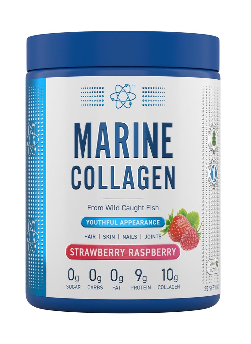 Applied Nutrition Marine Collagen Powder Healthy Skin, Hair, Nails - Strawberry & Raspberry - (300g)  - Image 1