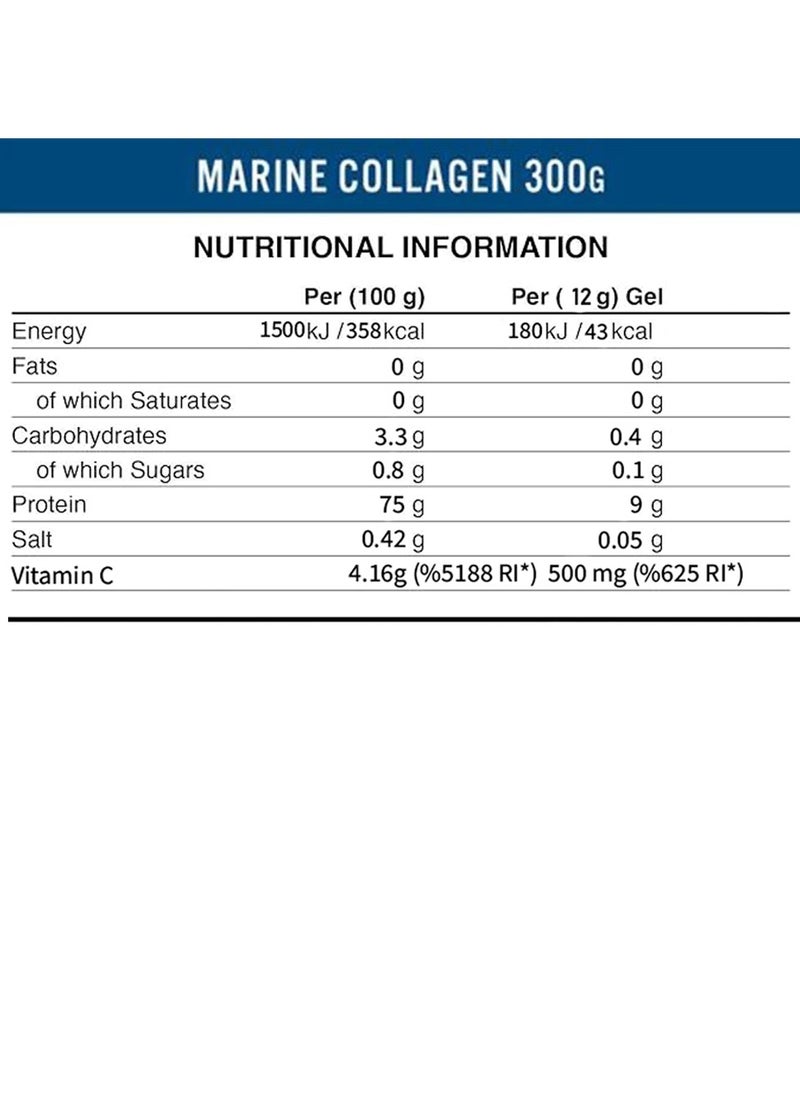 Applied Nutrition Marine Collagen Powder Healthy Skin, Hair, Nails - Strawberry & Raspberry - (300g)  - Image 2