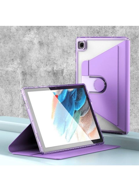 Case Cover For Samsung Galaxy Tab A8 Clear 360 Rotation Stand Smart Leather Tablet Case Purple
