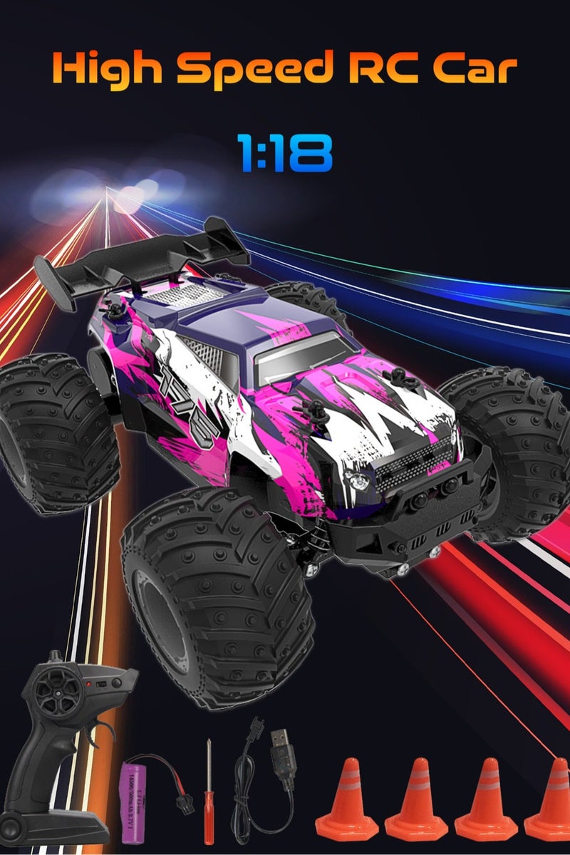 JJRC JJRC Pink Remote Control Car for Boys and Girls, 1:18 Fast rc Cars for Girls with 40+ KM/H 4WD Off-Road rc Truck  - Image 1
