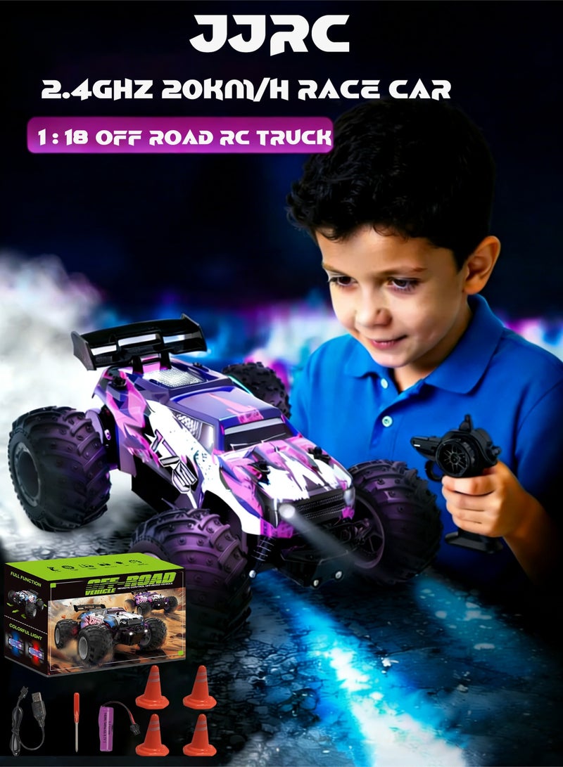 JJRC Pink Remote Control Car for Boys and Girls, 1:18 Fast rc Cars for Girls with 40+ KM/H 4WD Off-Road rc Truck - Image 1