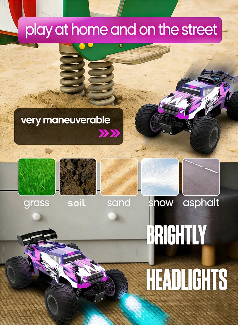 JJRC Pink Remote Control Car for Boys and Girls, 1:18 Fast rc Cars for Girls with 40+ KM/H 4WD Off-Road rc Truck - Image 4