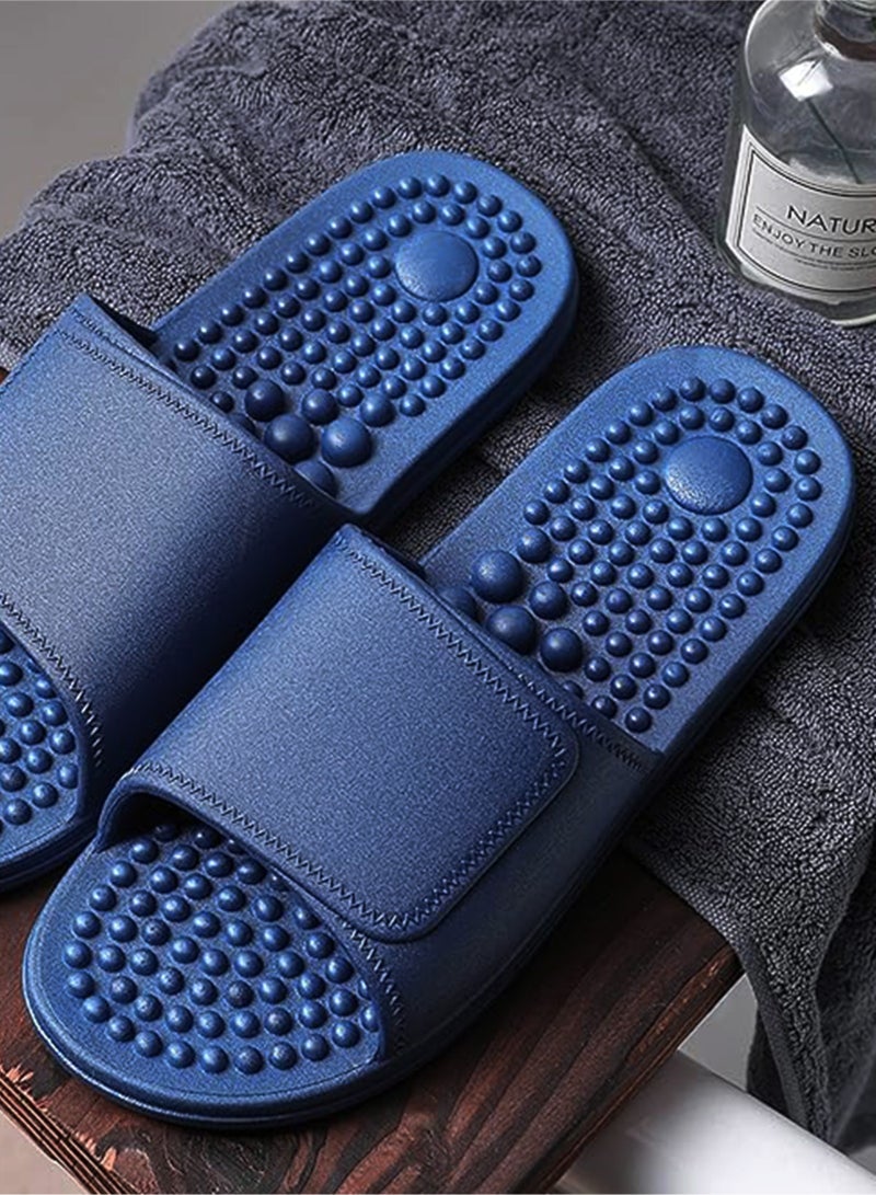 هومار كيت نعال تدليك بالضغط على نقاط معينة من الجسم لعلاج التهاب اللفافة الأخمصية للنساء والرجال، نعال الوخز بالإبر لعلاج التهاب المفاصل والاعتلال العصبي وتسكين الألم، صنادل تدليك غير قابلة للانزلاق، هدايا نسائية لتخفيف التوتر أثناء الاستحمام (أزرق) - Image 5