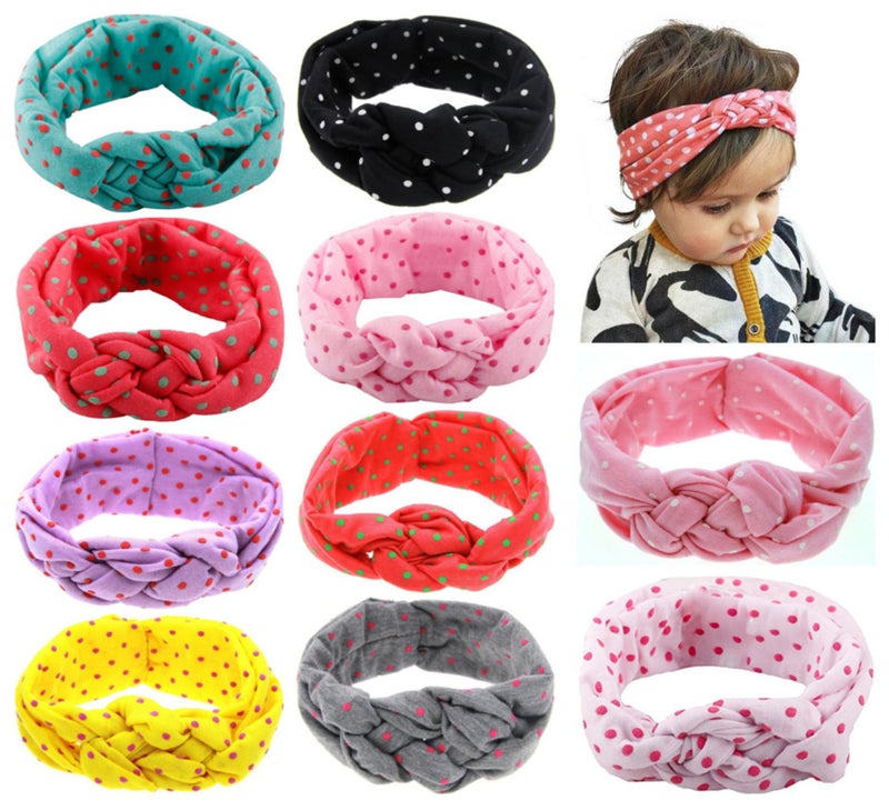 Toptim Baby Headbands Turban Knotted, Girl's Headband for Newborn,Toddler and Childrens (10Pack-CL3) - Image 1