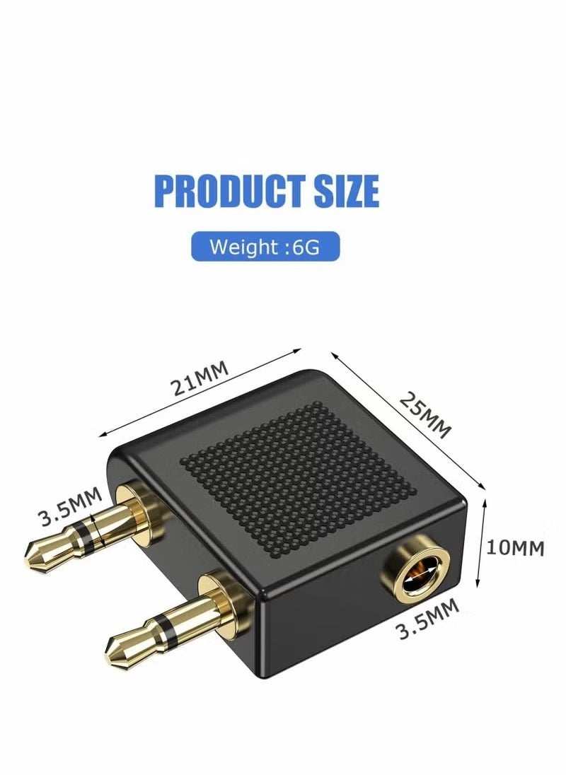 Realfrog Airplane Headphone Adapter, 4 Pcs Gold Plated 3.5mm Male to 3.5mm Female Stereo Aux Jack Headphone Adapter Compatible with More Headphones  - Image 3