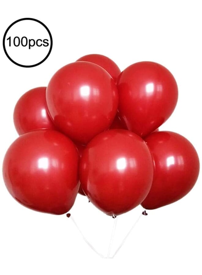 بارتي تايم مجموعة بالونات لاتكس حمراء مكونة من 100 قطعة مقاس 10 بوصات - Image 1