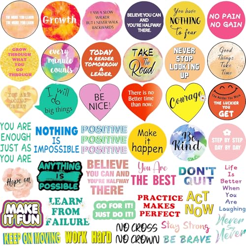 KASANYER 300Pcs Inspirational Scrapbook Motivational Stickers for Water Bottles Laptop Journaling Vision Board Supplies, Waterproof Positive Quote Vinyl Stickers for Teens Kids Adults Teachers Students - Image 2
