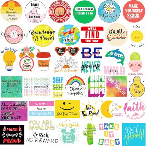KASANYER 300Pcs Inspirational Scrapbook Motivational Stickers for Water Bottles Laptop Journaling Vision Board Supplies, Waterproof Positive Quote Vinyl Stickers for Teens Kids Adults Teachers Students - Image 3