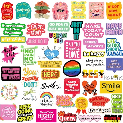 KASANYER 300Pcs Inspirational Scrapbook Motivational Stickers for Water Bottles Laptop Journaling Vision Board Supplies, Waterproof Positive Quote Vinyl Stickers for Teens Kids Adults Teachers Students - Image 4